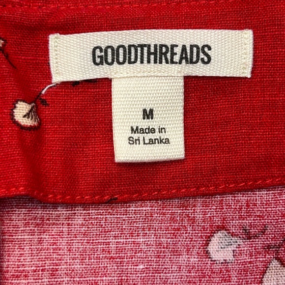 GOODTHREADS Red Flutter-Sleeve Dress with Pockets Size Medium s19 - Picture 5 of 8